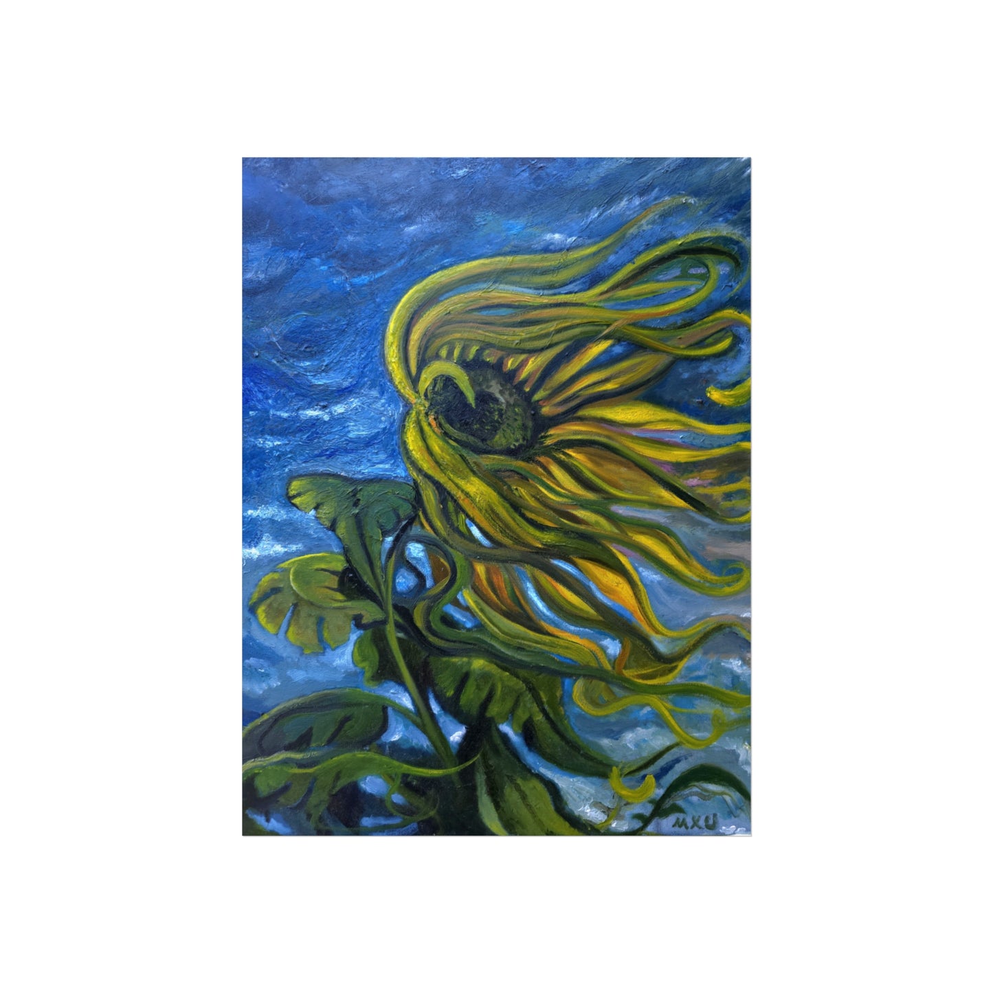 Vibrant Sunflower Fine Art Poster, Wall Decor, Flower Art Print, Home Decor, Kitchen Decor, Gift for Art Lovers