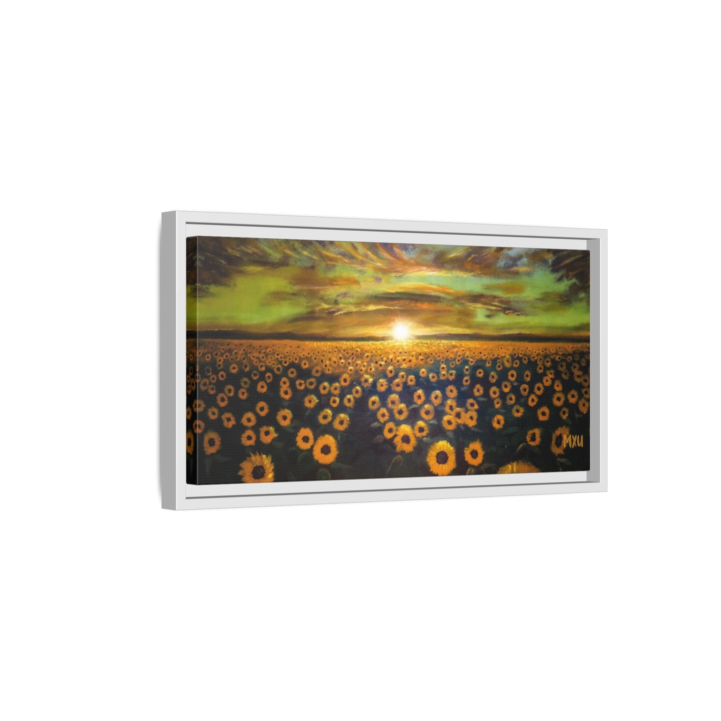 Framed Sunflower Canvas Art, Cheerful Home Decor, Nature Wall Art, Gift for Gardeners, Rustic Living Room Decoration