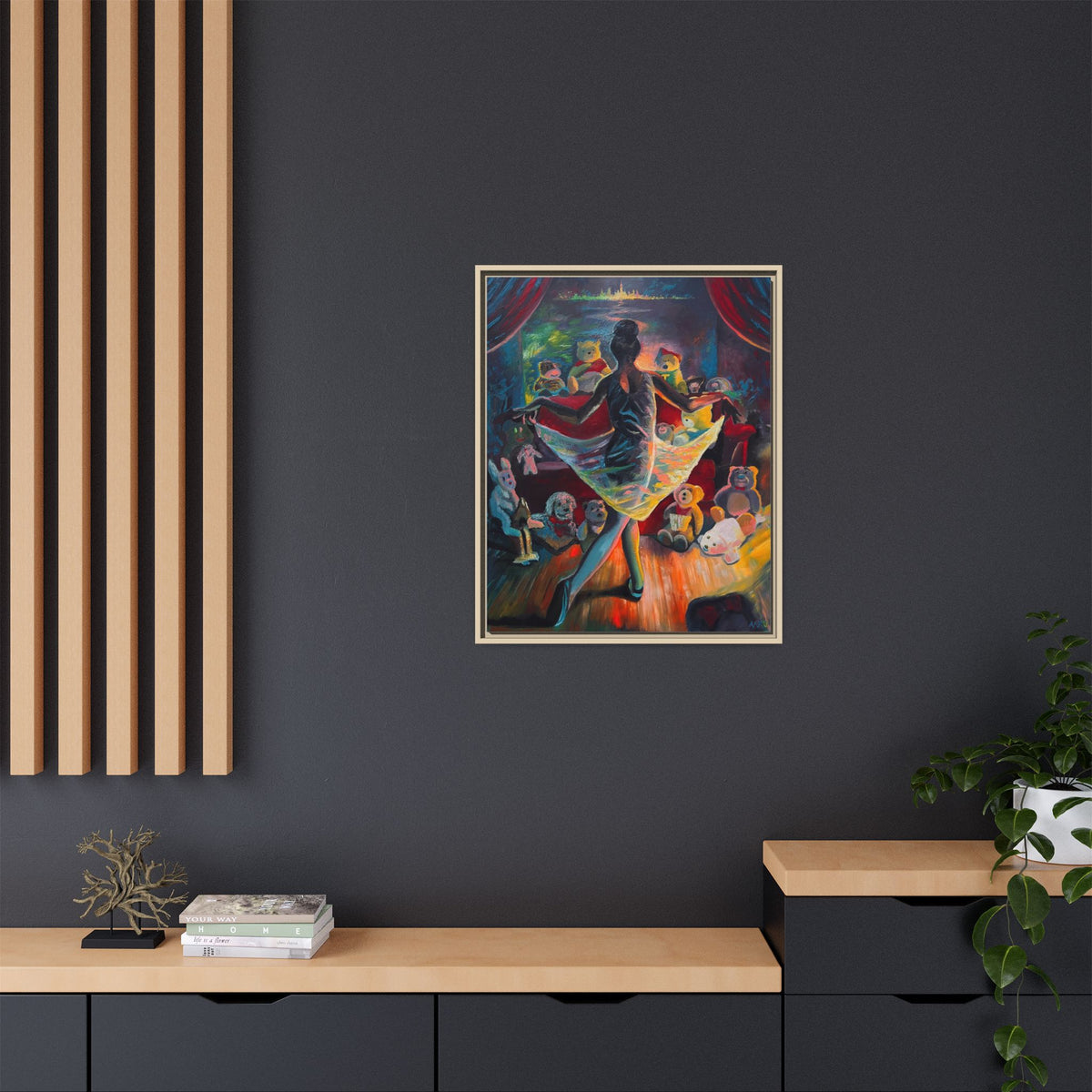 Ballerina Painting, Matte Canvas, Framed (Multi-color)