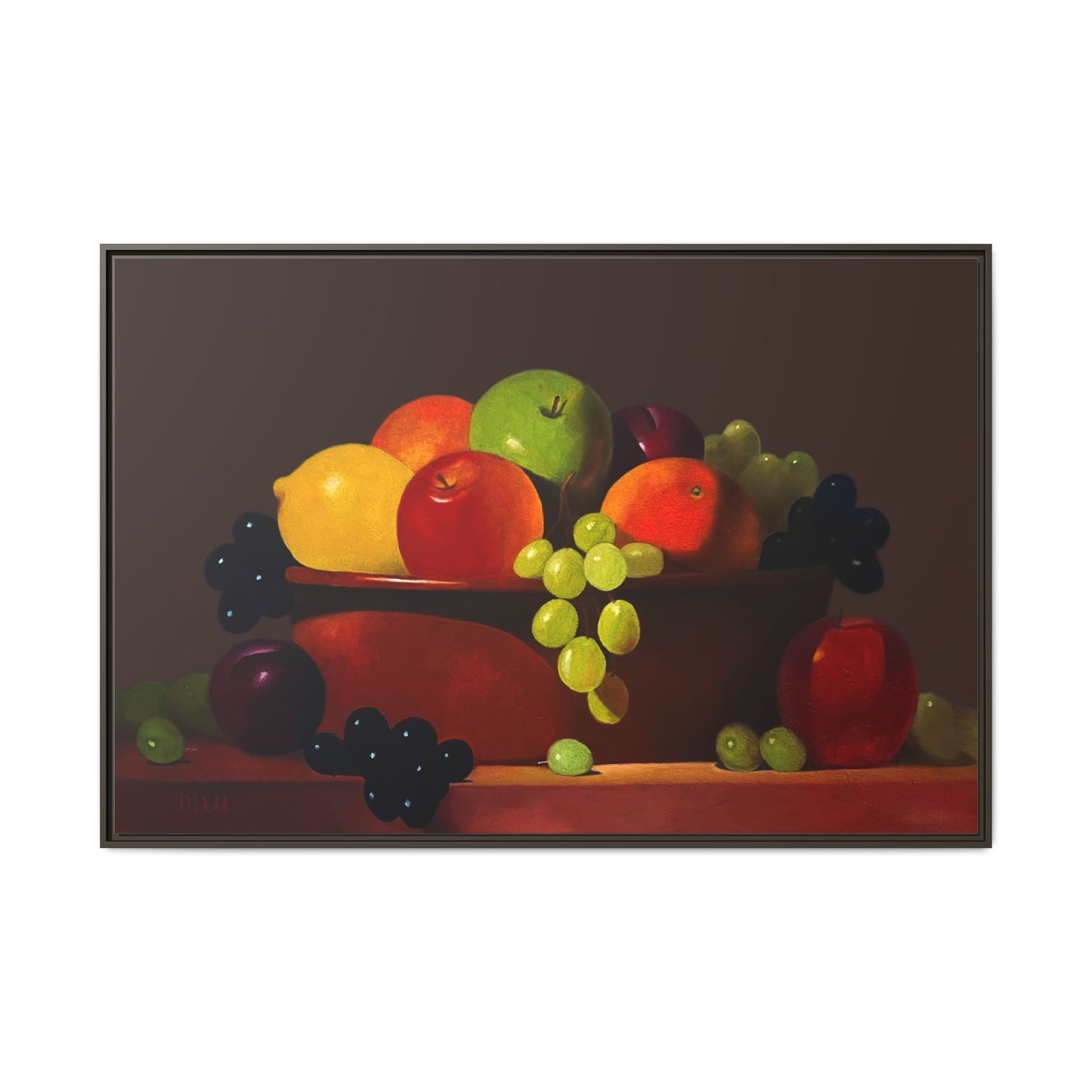 Fruit Basket PAINTING Matte Canvas, Framed (Multi-color)