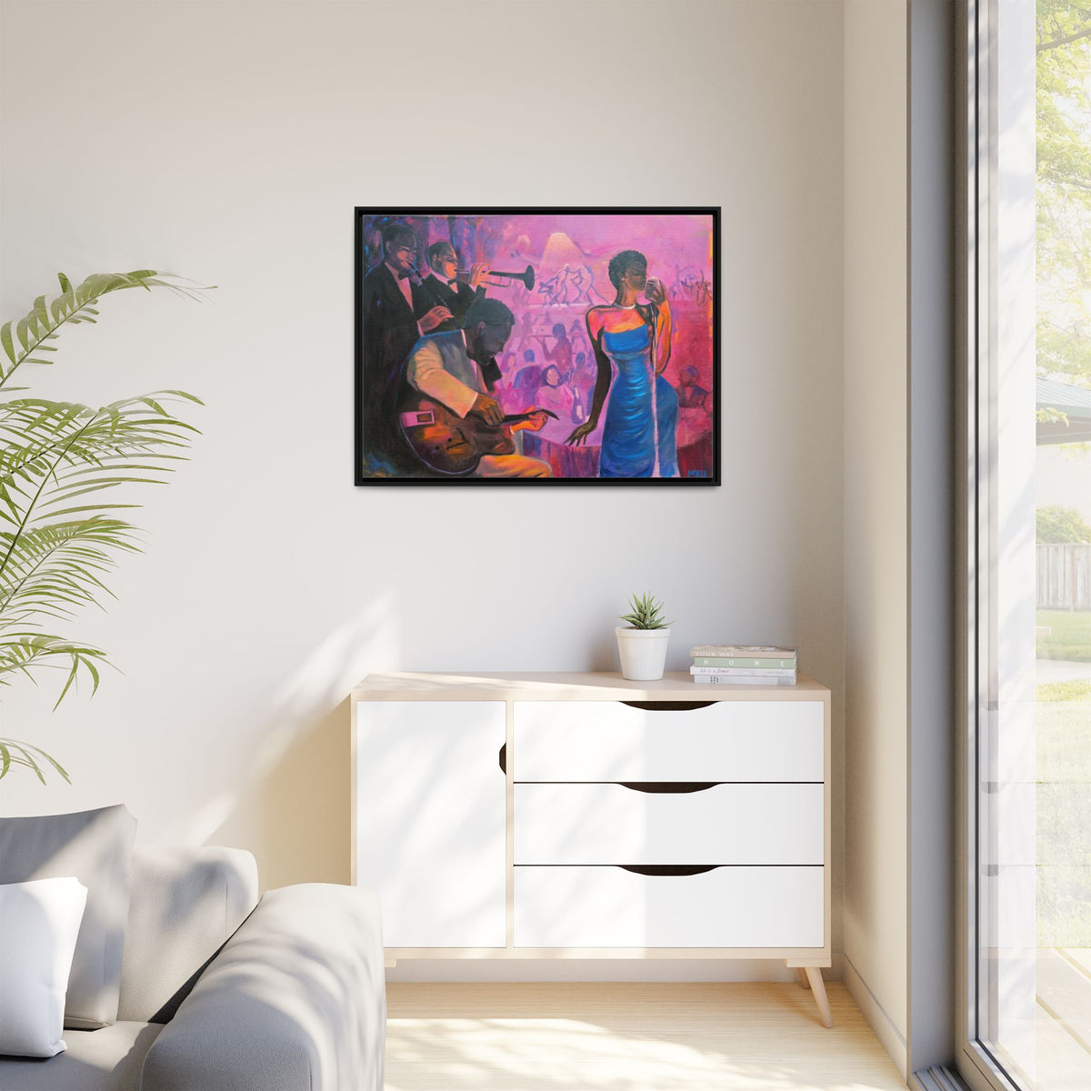 Fine Art Music Painting, Matte Canvas, Framed (Multi-color), Print