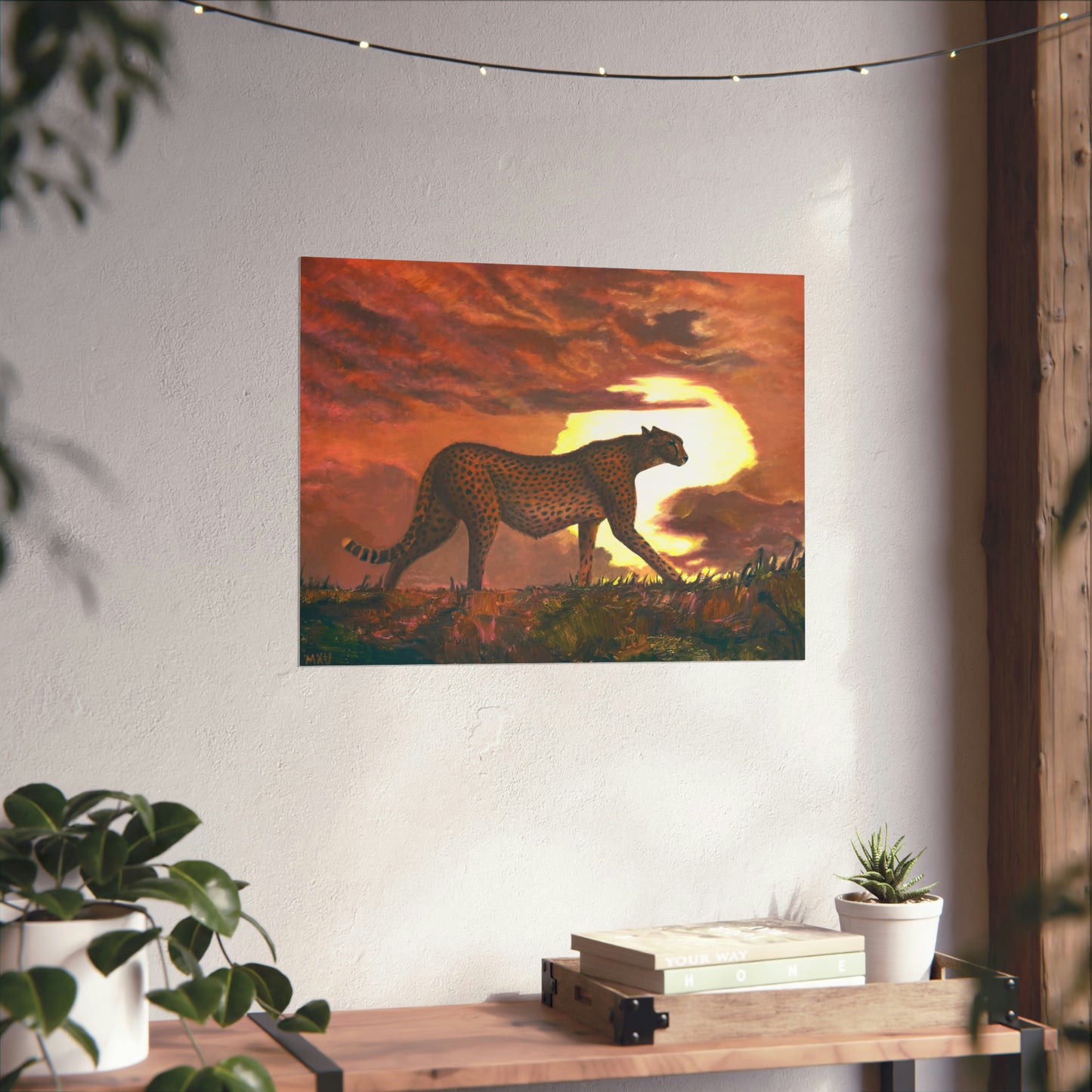 Cheetah in the Sunset Matte Horizontal Posters