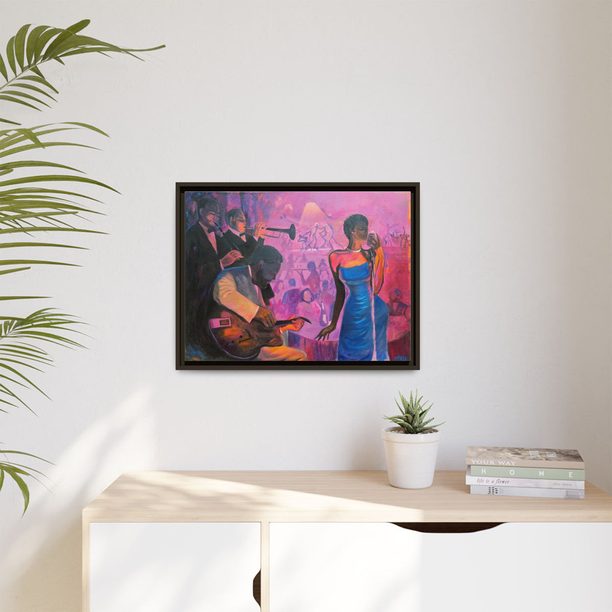 Fine Art Music Painting, Matte Canvas, Framed (Multi-color), Print
