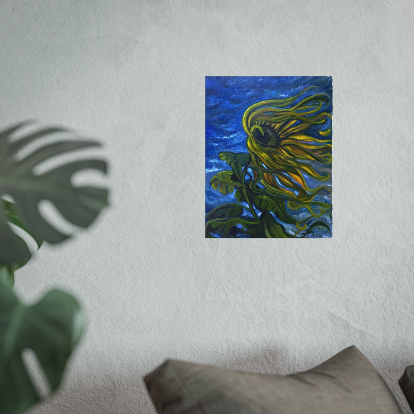 Vibrant Sunflower Fine Art Poster, Wall Decor, Flower Art Print, Home Decor, Kitchen Decor, Gift for Art Lovers