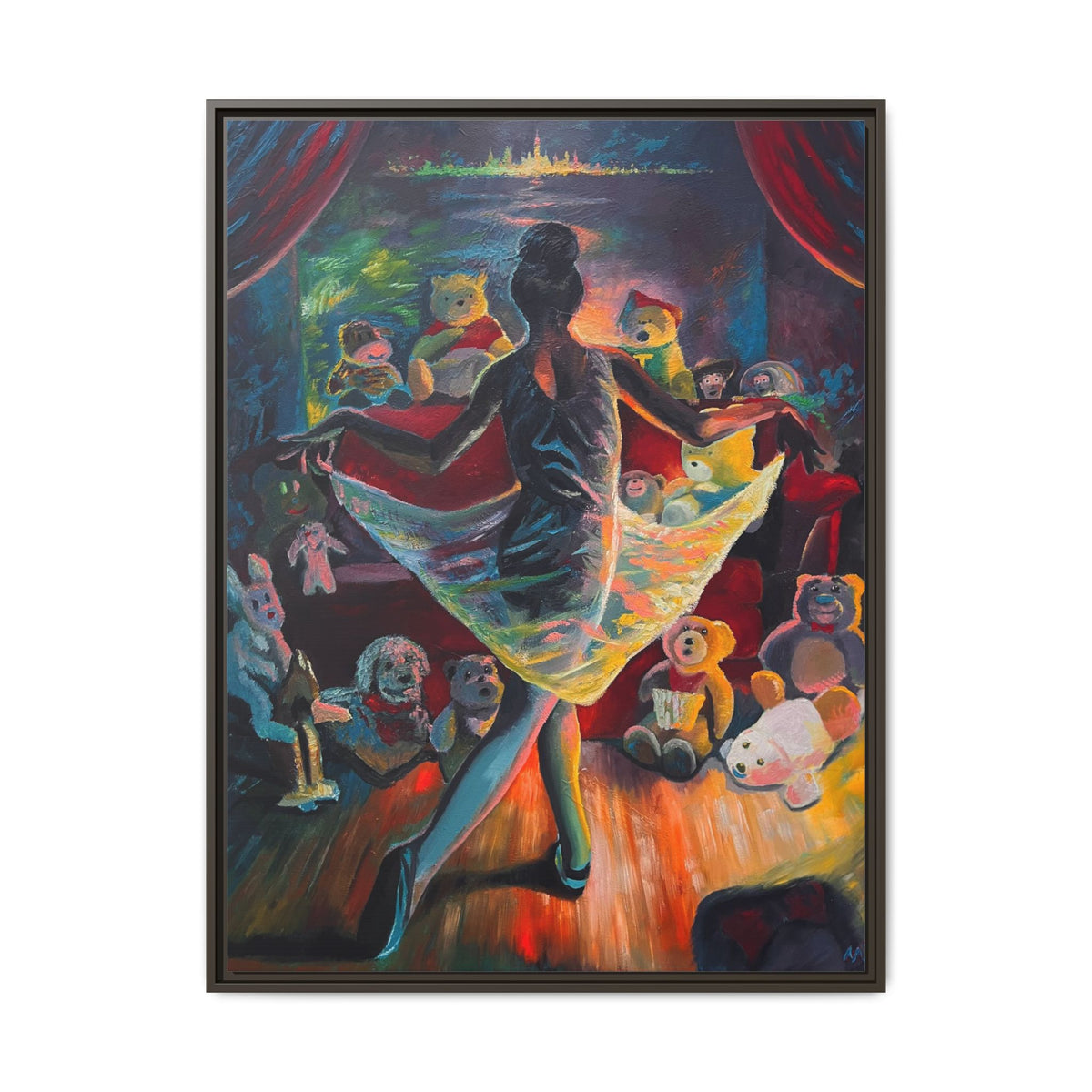 Ballerina Painting, Matte Canvas, Framed (Multi-color)