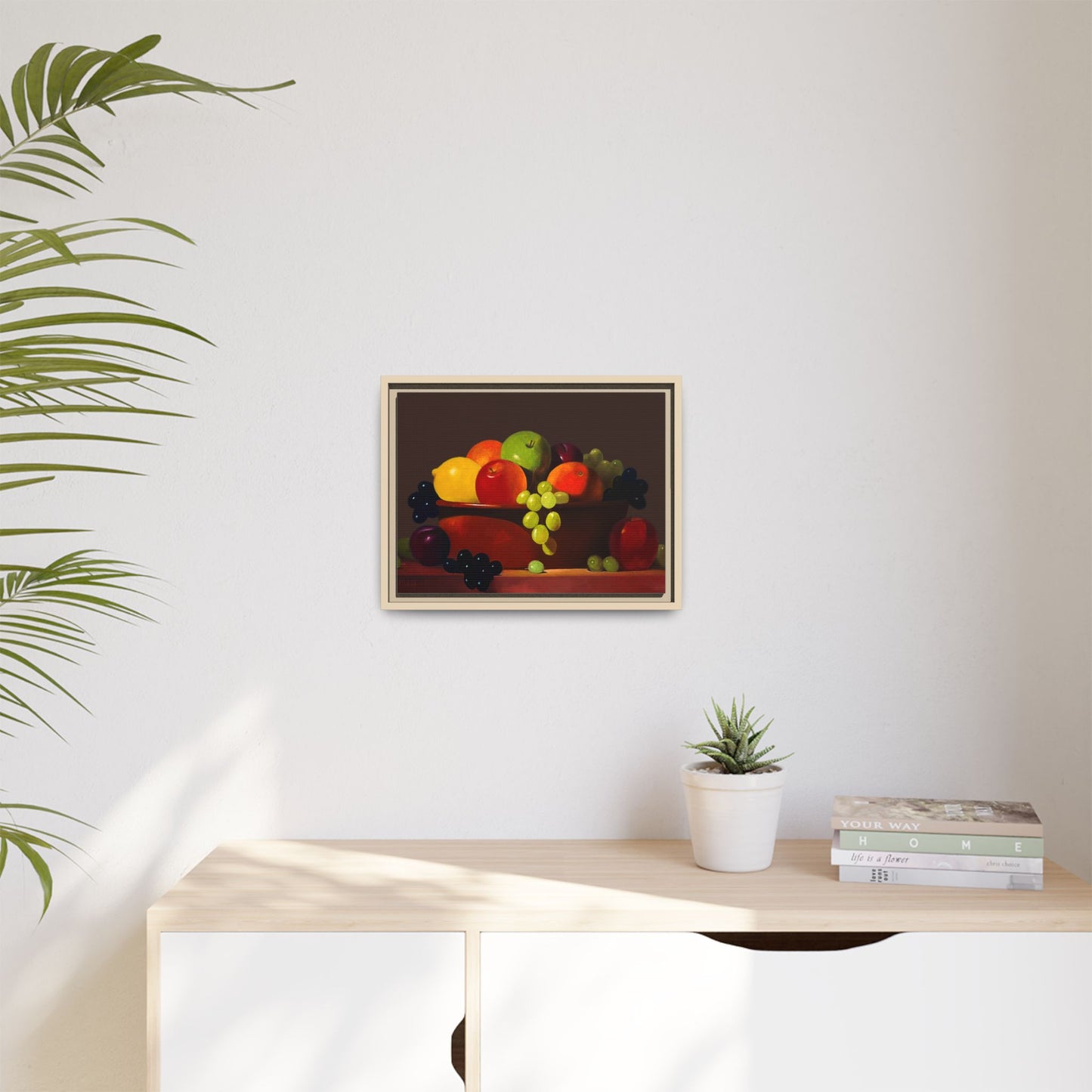 Fruit Basket PAINTING Matte Canvas, Framed (Multi-color)