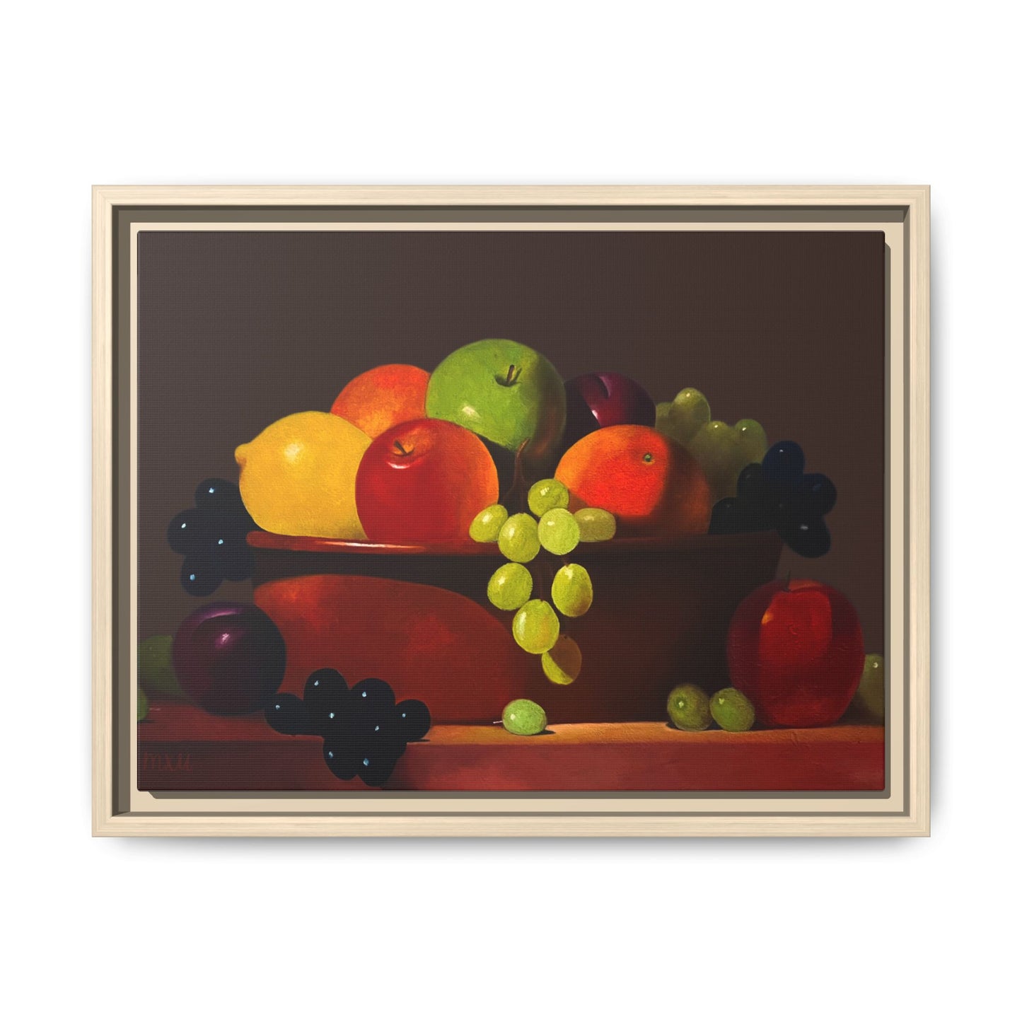 Fruit Basket PAINTING Matte Canvas, Framed (Multi-color)