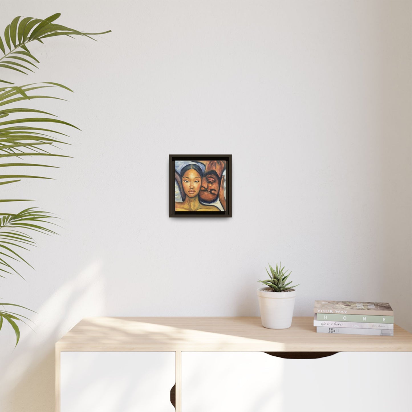 Canvas Print - Emotional Oil Painting of Couple in Bed