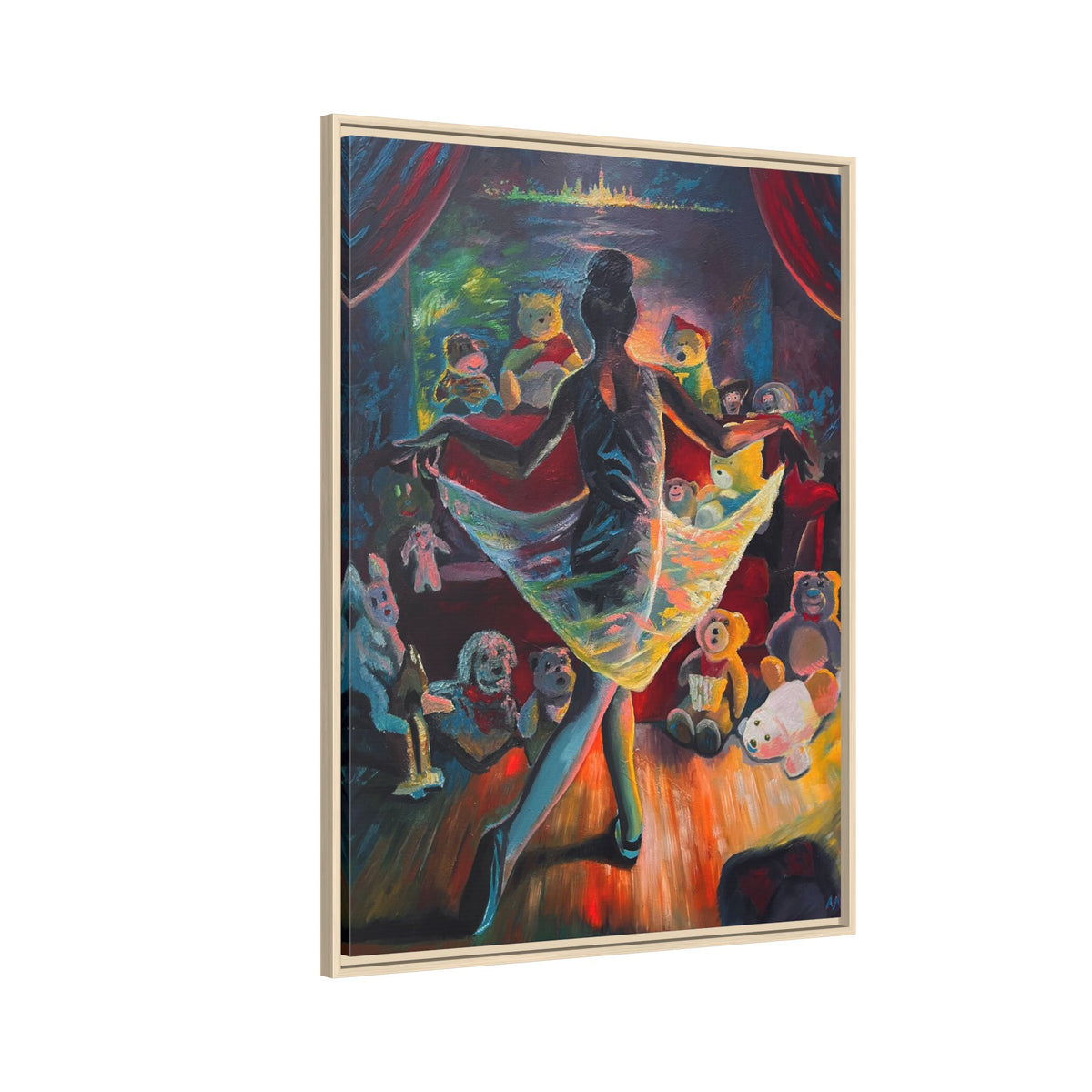 Ballerina Painting, Matte Canvas, Framed (Multi-color)