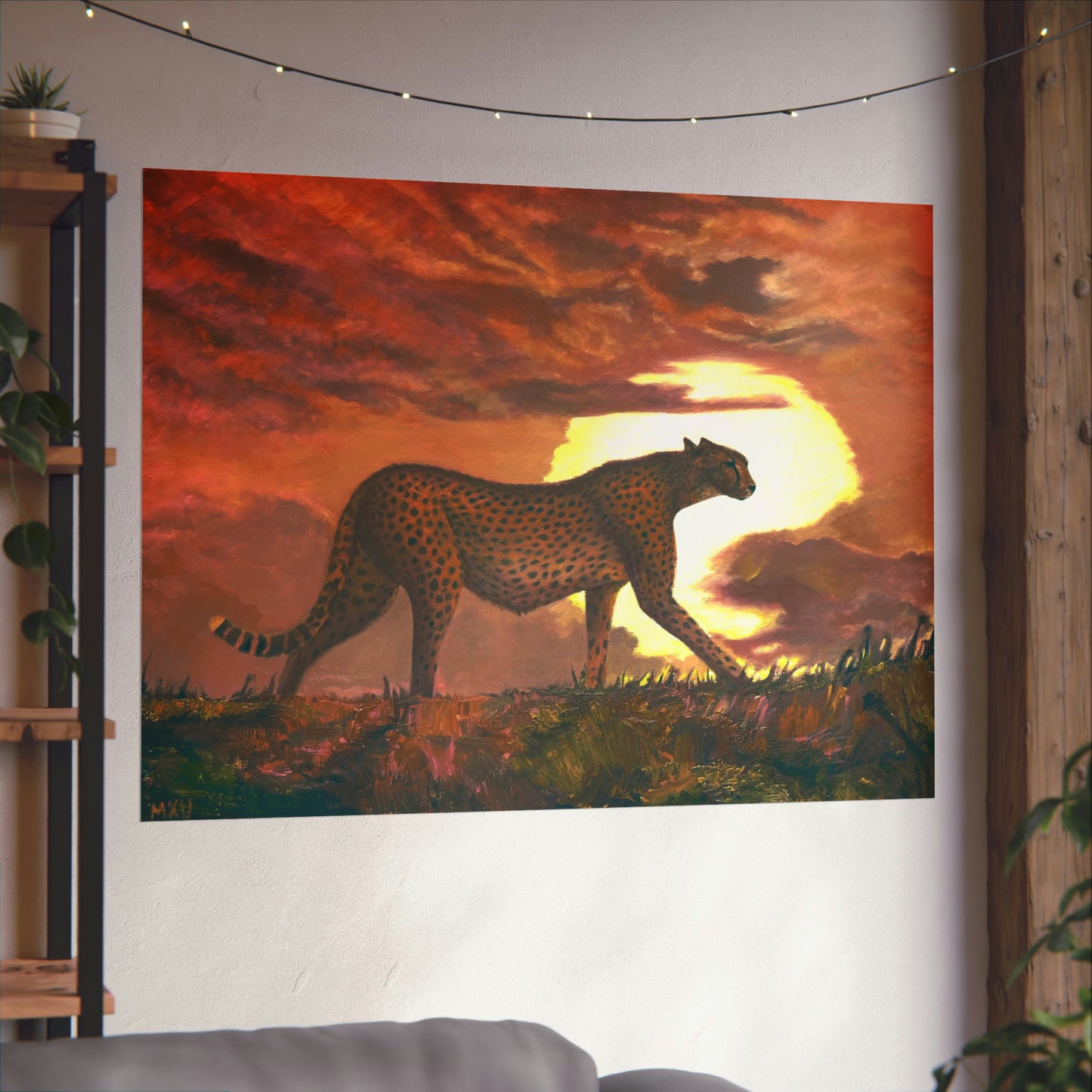 Cheetah in the Sunset Matte Horizontal Posters