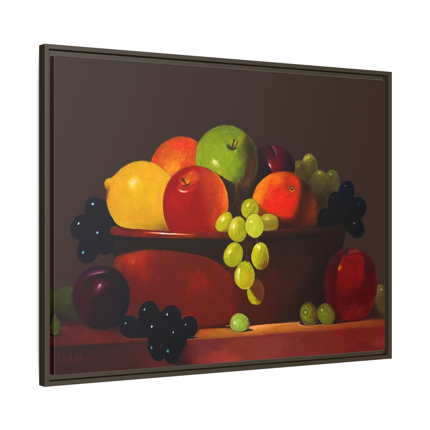 Fruit Basket PAINTING Matte Canvas, Framed (Multi-color)
