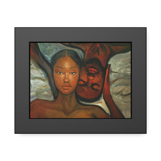 Framed Wall Art, Black Couple Portrait, Home Decor, Unique Gift, Modern Art, Relationship Celebration